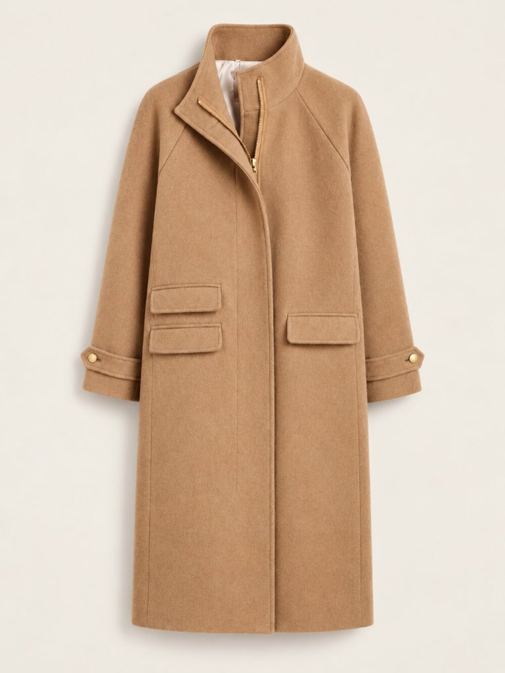 NWT J. Crew Long Toscana Coat in Italian Stadium-Cloth Wool Blend Acorn Size 0